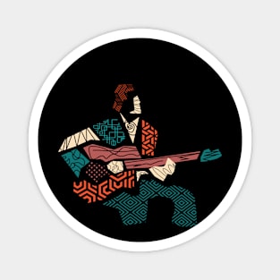 Abstract Guitarist Modern Style Magnet